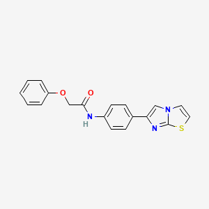 molecular formula C19H15N3O2S B2375248 N-(4-imidazo[2,1-b][1,3]thiazol-6-ylphenyl)-2-phenoxyacetamide CAS No. 851099-15-5