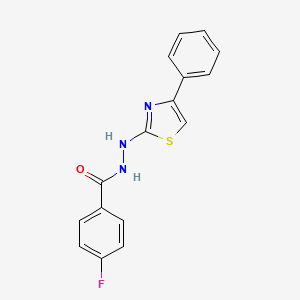 4-fluoro-N'-(4-phenyl-1,3-thiazol-2-yl)benzohydrazide