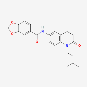 N-(1-isopentyl-2-oxo-1,2,3,4-tetrahydroquinolin-6-yl)benzo[d][1,3]dioxole-5-carboxamide