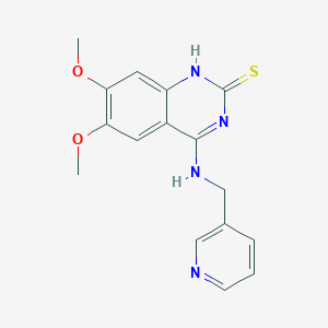 molecular formula C16H16N4O2S B2375260 6,7-dimethoxy-4-(pyridin-3-ylmethylamino)-1H-quinazoline-2-thione CAS No. 902503-22-4