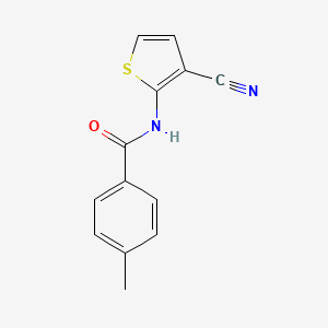 molecular formula C13H10N2OS B2375262 N-(3-cyanothiophen-2-yl)-4-methylbenzamide CAS No. 865545-69-3