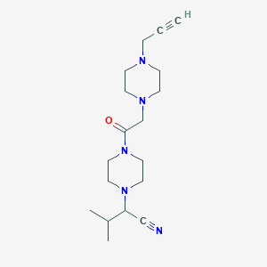 molecular formula C18H29N5O B2375275 3-Methyl-2-(4-{2-[4-(prop-2-yn-1-yl)piperazin-1-yl]acetyl}piperazin-1-yl)butanenitrile CAS No. 1798008-57-7