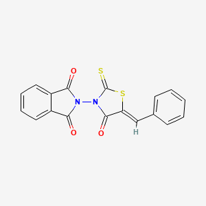 molecular formula C18H10N2O3S2 B2375281 2-[(5Z)-5-苄基亚甲基-4-氧代-2-硫代-1,3-噻唑烷-3-基]异吲哚-1,3-二酮 CAS No. 294853-78-4