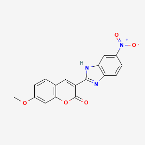 molecular formula C17H11N3O5 B2375286 7-methoxy-3-(6-nitro-1H-benzimidazol-2-yl)-2H-chromen-2-one CAS No. 896380-05-5