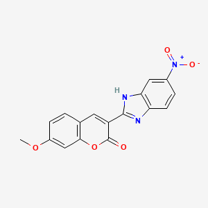 molecular formula C17H11N3O5 B2375286 7-methoxy-3-(6-nitro-1H-1,3-benzodiazol-2-yl)-2H-chromen-2-one CAS No. 896380-05-5