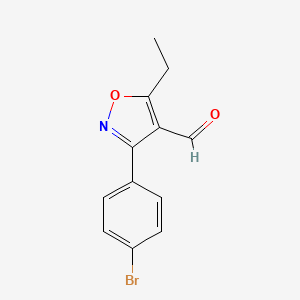 B2375292 3-(4-Bromophenyl)-5-ethyl-1,2-oxazole-4-carbaldehyde CAS No. 2248281-19-6
