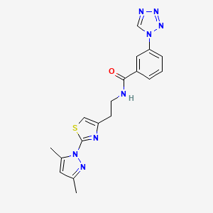 N-(2-(2-(3,5-dimethyl-1H-pyrazol-1-yl)thiazol-4-yl)ethyl)-3-(1H-tetrazol-1-yl)benzamide