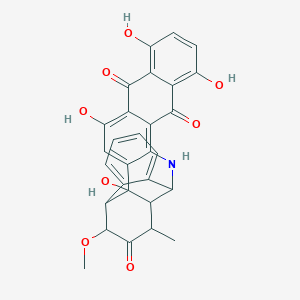 molecular formula C29H23NO8 B237530 2,20,23,27-四羟基-6-甲氧基-4-甲基-15-氮杂七环[14.12.0.02,7.03,14.08,13.017,26.019,24]八十八-1(28),8,10,12,16,19,21,23,26-壬烯-5,18,25-三酮 CAS No. 127003-54-7