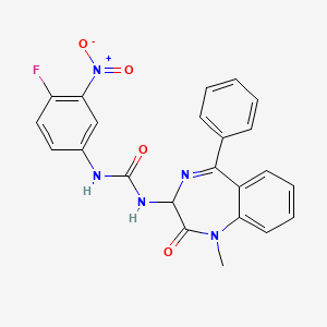 3-(4-fluoro-3-nitrophenyl)-1-(1-methyl-2-oxo-5-phenyl-2,3-dihydro-1H-1,4-benzodiazepin-3-yl)urea