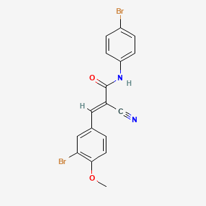 molecular formula C17H12Br2N2O2 B2375310 (2E)-3-(3-bromo-4-methoxyphenyl)-N-(4-bromophenyl)-2-cyanoprop-2-enamide CAS No. 358300-51-3