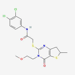 N-(3,4-dichlorophenyl)-2-((3-(2-methoxyethyl)-6-methyl-4-oxo-3,4,6,7-tetrahydrothieno[3,2-d]pyrimidin-2-yl)thio)acetamide