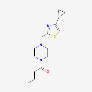 molecular formula C15H23N3OS B2375330 1-(4-((4-Cyclopropylthiazol-2-yl)methyl)piperazin-1-yl)butan-1-one CAS No. 1172825-43-2
