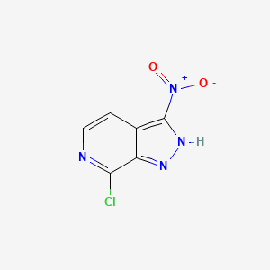 molecular formula C6H3ClN4O2 B2375340 7-chloro-3-nitro-1H-pyrazolo[3,4-c]pyridine CAS No. 957760-19-9