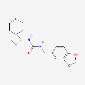 molecular formula C17H22N2O4 B2375341 1-(Benzo[d][1,3]dioxol-5-ylmethyl)-3-(7-oxaspiro[3.5]nonan-1-yl)urea CAS No. 2320214-27-3