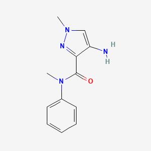 molecular formula C12H14N4O B2375346 4-Amino-N,1-dimethyl-N-phenyl-1H-pyrazole-3-carboxamide CAS No. 1489360-97-5