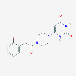 molecular formula C16H17FN4O3 B2375352 6-[4-[2-(2-Fluorophenyl)acetyl]piperazin-1-yl]-1H-pyrimidine-2,4-dione CAS No. 2309706-36-1