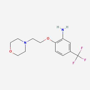molecular formula C13H17F3N2O2 B2375362 2-[2-(4-Morpholinyl)ethoxy]-5-(trifluoromethyl)-aniline CAS No. 862873-92-5