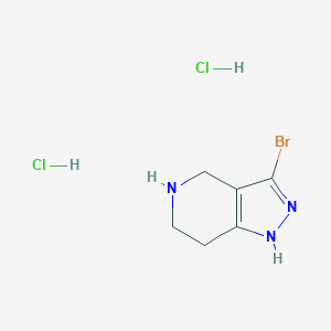molecular formula C6H10BrCl2N3 B2375363 3-Bromo-4,5,6,7-tetrahydro-1H-pyrazolo[4,3-c]pyridine;dihydrochloride CAS No. 2460757-28-0