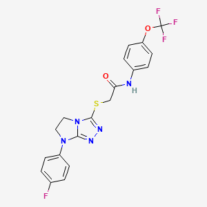 2-((7-(4-fluorophenyl)-6,7-dihydro-5H-imidazo[2,1-c][1,2,4]triazol-3-yl)thio)-N-(4-(trifluoromethoxy)phenyl)acetamide