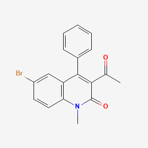 molecular formula C18H14BrNO2 B2375371 3-Acetyl-6-bromo-1-methyl-4-phenylquinolin-2-one CAS No. 202827-63-2