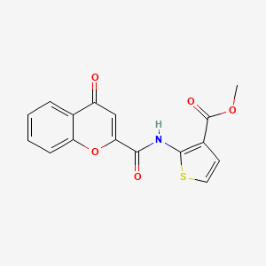molecular formula C16H11NO5S B2375380 Methyl 2-[(4-oxochromene-2-carbonyl)amino]thiophene-3-carboxylate CAS No. 888412-74-6