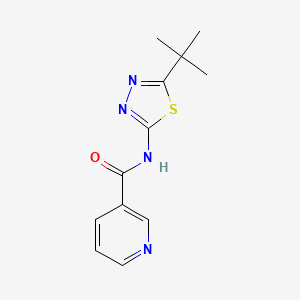 molecular formula C12H14N4OS B2375386 N-[5-(tert-butyl)-1,3,4-thiadiazol-2-yl]nicotinamide CAS No. 93001-40-2