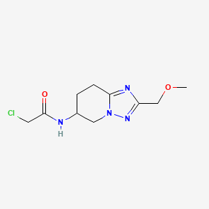 molecular formula C10H15ClN4O2 B2375387 2-Chloro-N-[2-(methoxymethyl)-5,6,7,8-tetrahydro-[1,2,4]triazolo[1,5-a]pyridin-6-yl]acetamide CAS No. 2411259-92-0