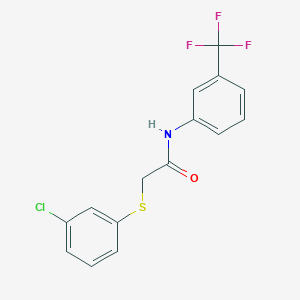 molecular formula C15H11ClF3NOS B2375389 2-[(3-chlorophenyl)sulfanyl]-N-[3-(trifluoromethyl)phenyl]acetamide CAS No. 339097-74-4