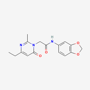 molecular formula C16H17N3O4 B2375391 N-(苯并[d][1,3]二氧杂环-5-基)-2-(4-乙基-2-甲基-6-氧代嘧啶-1(6H)-基)乙酰胺 CAS No. 1251710-69-6