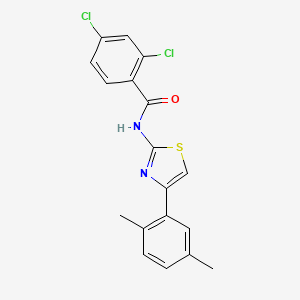 molecular formula C18H14Cl2N2OS B2375400 2,4-dichloro-N-[4-(2,5-dimethylphenyl)-1,3-thiazol-2-yl]benzamide CAS No. 313500-41-3