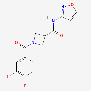 molecular formula C14H11F2N3O3 B2375401 1-(3,4-二氟苯甲酰基)-N-(异恶唑-3-基)氮杂环丁-3-甲酰胺 CAS No. 1334371-90-2