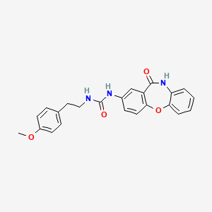molecular formula C23H21N3O4 B2375403 1-(4-Methoxyphenethyl)-3-(11-oxo-10,11-dihydrodibenzo[b,f][1,4]oxazepin-2-yl)urea CAS No. 1203203-59-1