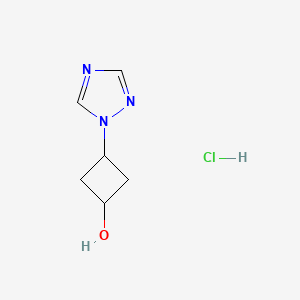 molecular formula C6H10ClN3O B2375416 3-(1,2,4-三唑-1-基)环丁醇；盐酸盐 CAS No. 2402840-05-3