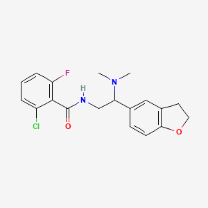 molecular formula C19H20ClFN2O2 B2375417 2-氯-N-(2-(2,3-二氢苯并呋喃-5-基)-2-(二甲氨基)乙基)-6-氟苯甲酰胺 CAS No. 1428356-03-9