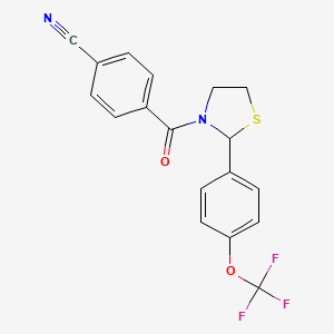 4-(2-(4-(Trifluoromethoxy)phenyl)thiazolidine-3-carbonyl)benzonitrile