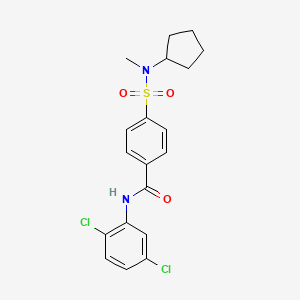 molecular formula C19H20Cl2N2O3S B2375423 4-[Cyclopentyl(methyl)sulfamoyl]-N-(2,5-Dichlorphenyl)benzamid CAS No. 941870-52-6