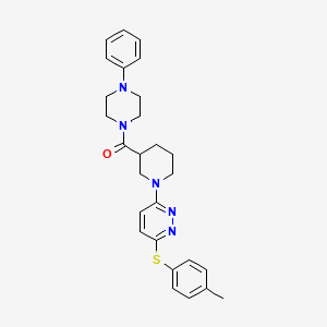 (4-Phenylpiperazin-1-yl)(1-(6-(p-tolylthio)pyridazin-3-yl)piperidin-3-yl)methanone
