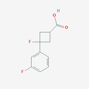 molecular formula C11H10F2O2 B2375427 3-Fluoro-3-(3-fluorophenyl)cyclobutane-1-carboxylic acid CAS No. 1423029-38-2