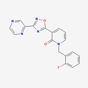 molecular formula C18H12FN5O2 B2375428 1-(2-fluorobenzyl)-3-(3-(pyrazin-2-yl)-1,2,4-oxadiazol-5-yl)pyridin-2(1H)-one CAS No. 1396637-75-4