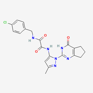 N1-(4-chlorobenzyl)-N2-(3-methyl-1-(4-oxo-4,5,6,7-tetrahydro-3H-cyclopenta[d]pyrimidin-2-yl)-1H-pyrazol-5-yl)oxalamide