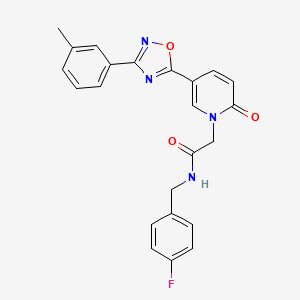 molecular formula C23H19FN4O3 B2375435 N-(4-fluorobenzyl)-2-{5-[3-(3-methylphenyl)-1,2,4-oxadiazol-5-yl]-2-oxopyridin-1(2H)-yl}acetamide CAS No. 1326855-65-5