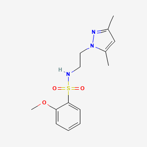 molecular formula C14H19N3O3S B2375440 N-(2-(3,5-dimethyl-1H-pyrazol-1-yl)ethyl)-2-methoxybenzenesulfonamide CAS No. 1235619-46-1