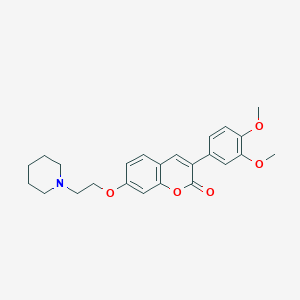 molecular formula C24H27NO5 B2375441 3-(3,4-dimethoxyphenyl)-7-(2-(piperidin-1-yl)ethoxy)-2H-chromen-2-one CAS No. 903204-16-0
