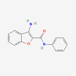molecular formula C15H12N2O2 B2375443 3-amino-N-phenyl-1-benzofuran-2-carboxamide CAS No. 361991-92-6