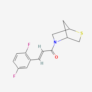 molecular formula C14H13F2NOS B2375454 (E)-1-(2-thia-5-azabicyclo[2.2.1]heptan-5-yl)-3-(2,5-difluorophenyl)prop-2-en-1-one CAS No. 2035036-69-0