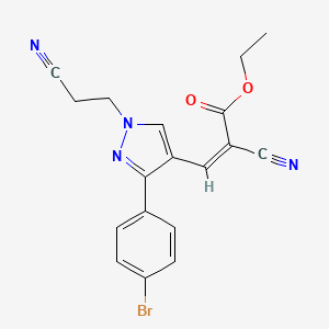 (Z)-ethyl 3-(3-(4-bromophenyl)-1-(2-cyanoethyl)-1H-pyrazol-4-yl)-2-cyanoacrylate