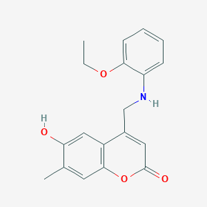 molecular formula C19H19NO4 B2375458 4-(((2-ethoxyphenyl)amino)methyl)-6-hydroxy-7-methyl-2H-chromen-2-one CAS No. 859112-52-0