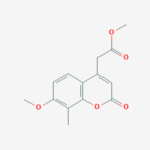molecular formula C14H14O5 B2375459 （7-甲氧基-8-甲基-2-氧代-2H-色烯-4-基）乙酸甲酯 CAS No. 853749-48-1