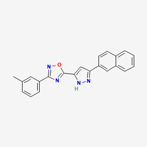 5-(3-(naphthalen-2-yl)-1H-pyrazol-5-yl)-3-(m-tolyl)-1,2,4-oxadiazole