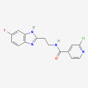 molecular formula C15H12ClFN4O B2375470 2-Chloro-N-[2-(6-fluoro-1H-benzimidazol-2-yl)ethyl]pyridine-4-carboxamide CAS No. 1436256-52-8